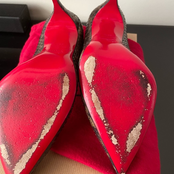Christian Louboutin pigalle follies python leopard print size 39.5 sized pumps - Picture 9 of 12